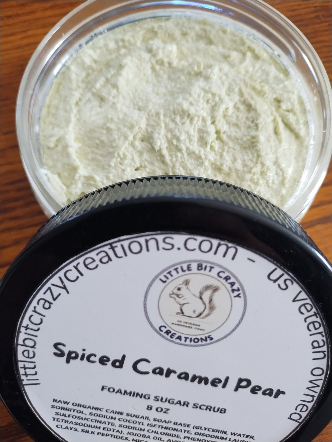 8oz Spiced Caramel Pear Foaming Sugar Scrub