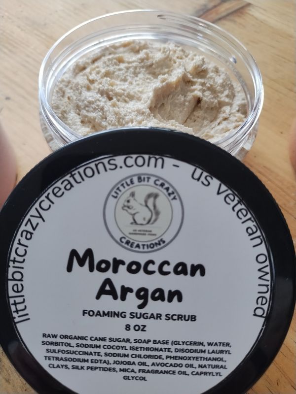 8oz Moroccan Argan Foaming Sugar Scrub