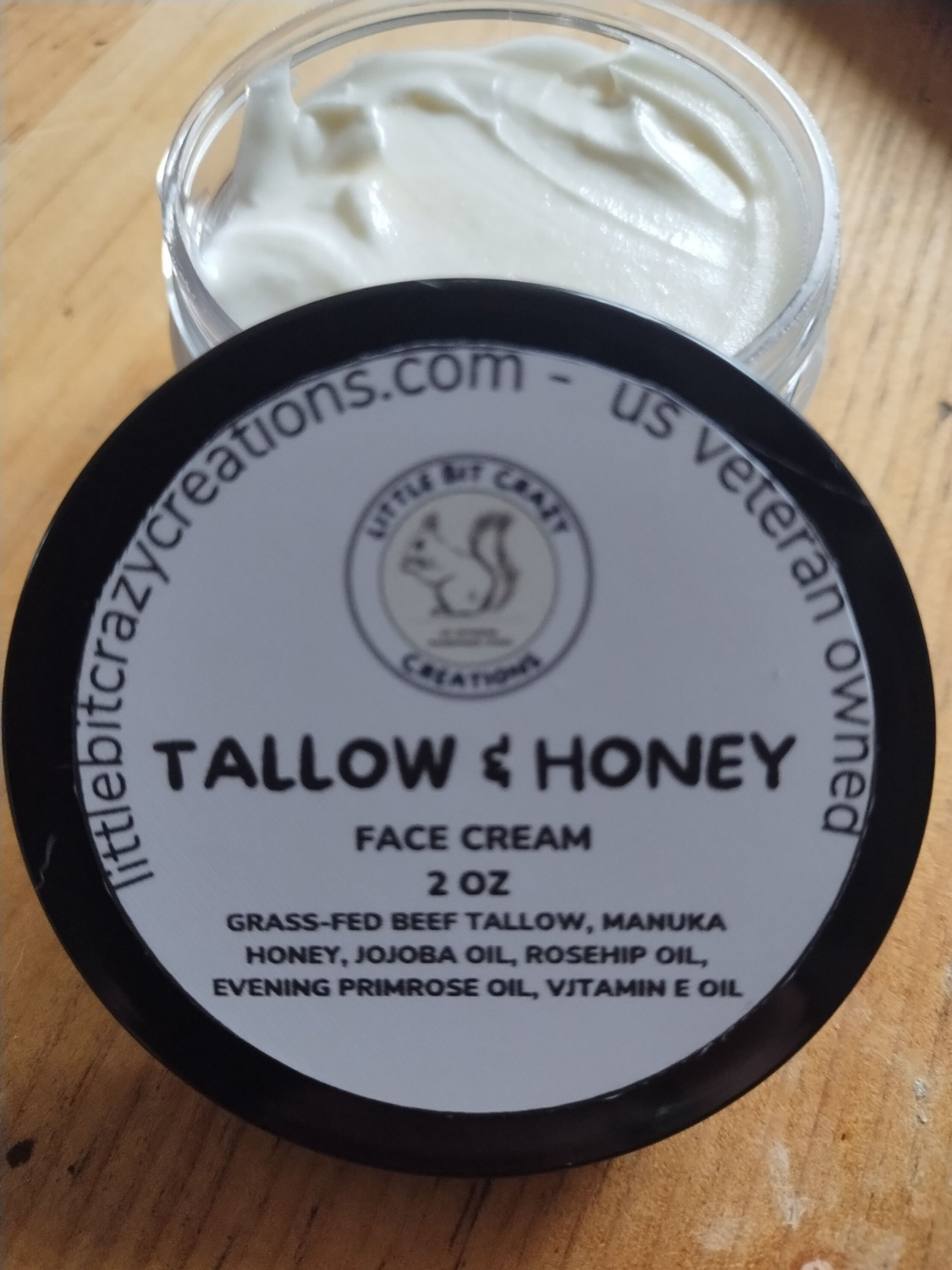 2oz Tallow &amp; Honey Face Cream (Unscented)