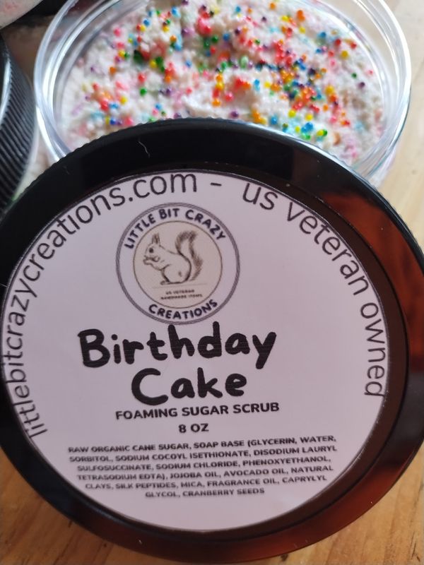 8oz BIRTHDAY CAKE FOAMING SUGAR SCRUB