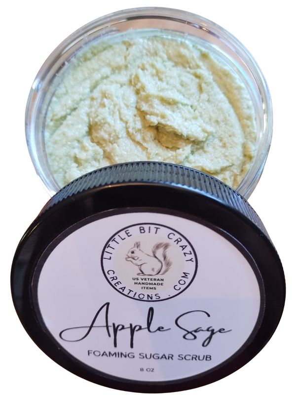 8oz APPLE SAGE FOAMING SUGAR SCRUB