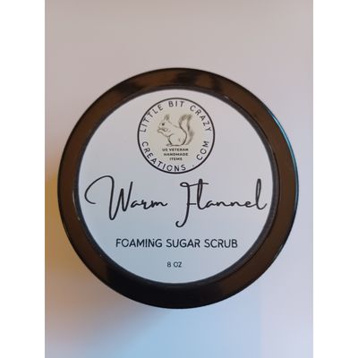 8oz WARM FLANNEL FOAMING SUGAR SCRUB