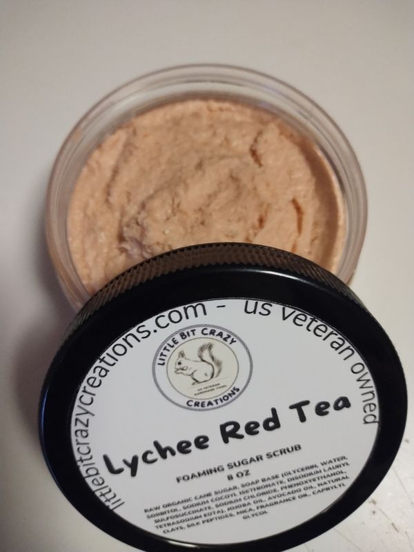 8oz LYCHEE RED TEA FOAMING SUGAR SCRUB
