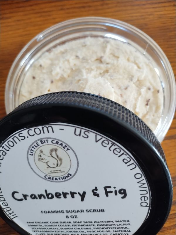 8oz CRANBERRY &amp; FIG FOAMING SUGAR SCRUB