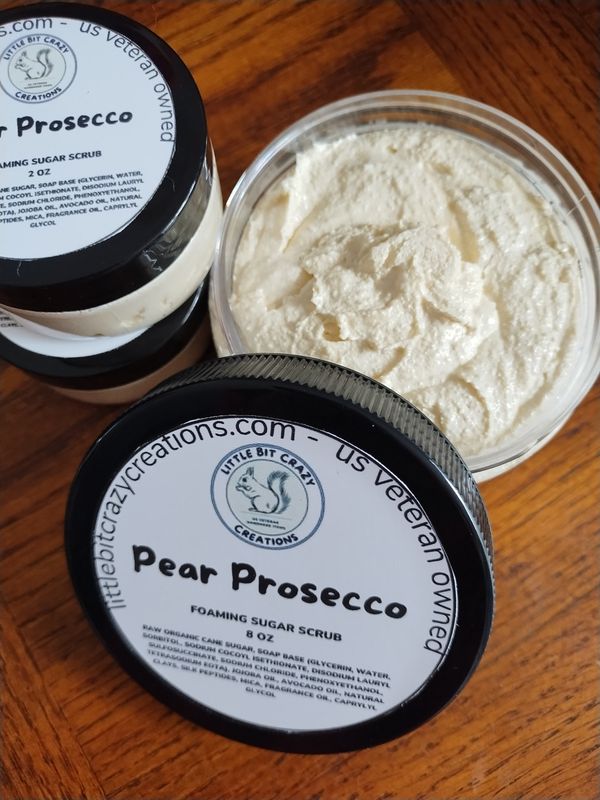 8oz PEAR PROSECCO FOAMING SUGAR SCRUB