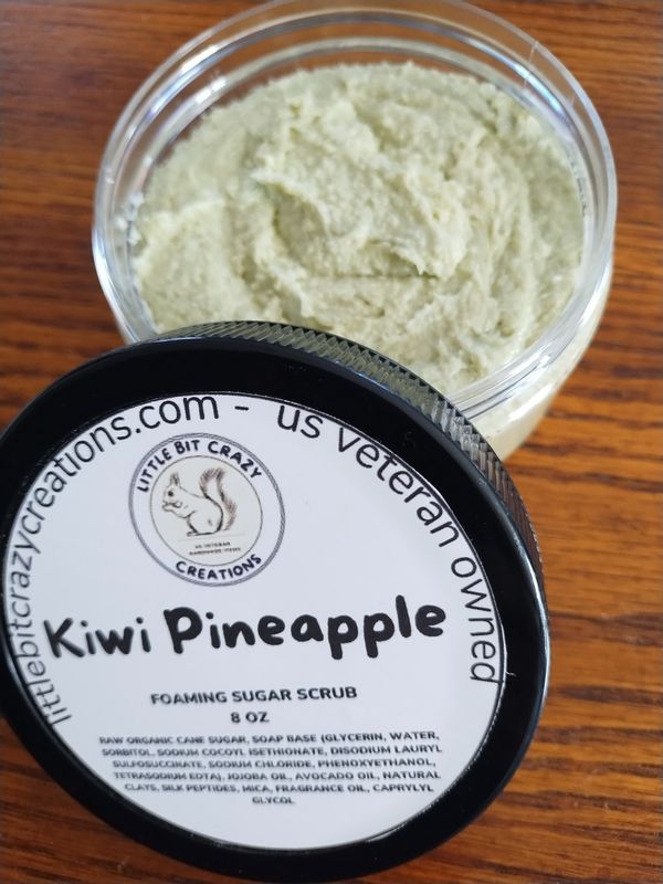 8oz KIWI PINEAPPLE FOAMING SUGAR SCRUB