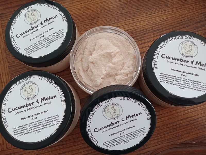 8oz CUCUMBER MELON FOAMING SUGAR SCRUB
