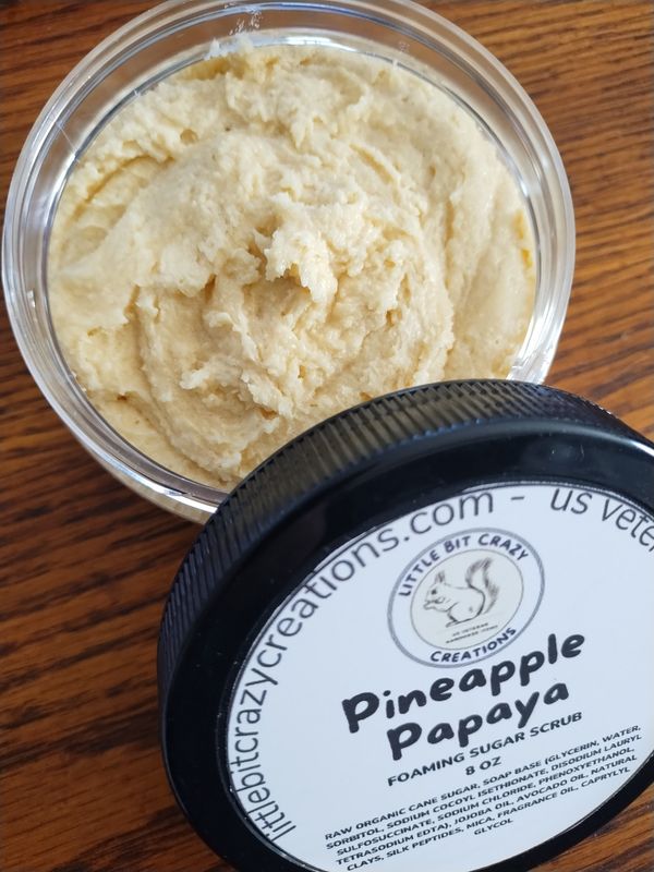 8oz PINEAPPLE PAPAYA FOAMING SUGAR SCRUB