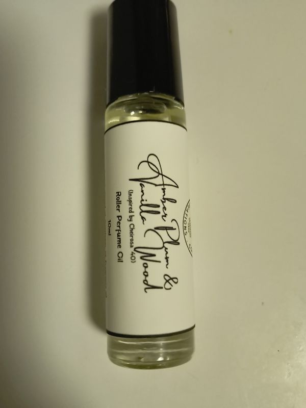 10ml AMBER PLUM &amp; VANILLA WOOD Roller Perfume Oil 