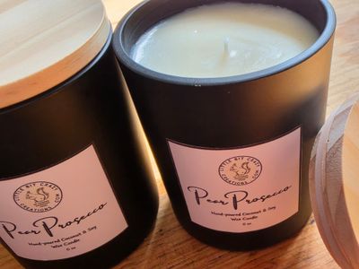 6 oz PEAR PROSECCO' Hand Poured Coconut &amp; Soy Wax Candle
