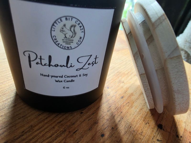 6 oz PATCHOULI ZEST Hand Poured Coconut &amp; Soy Wax Candle