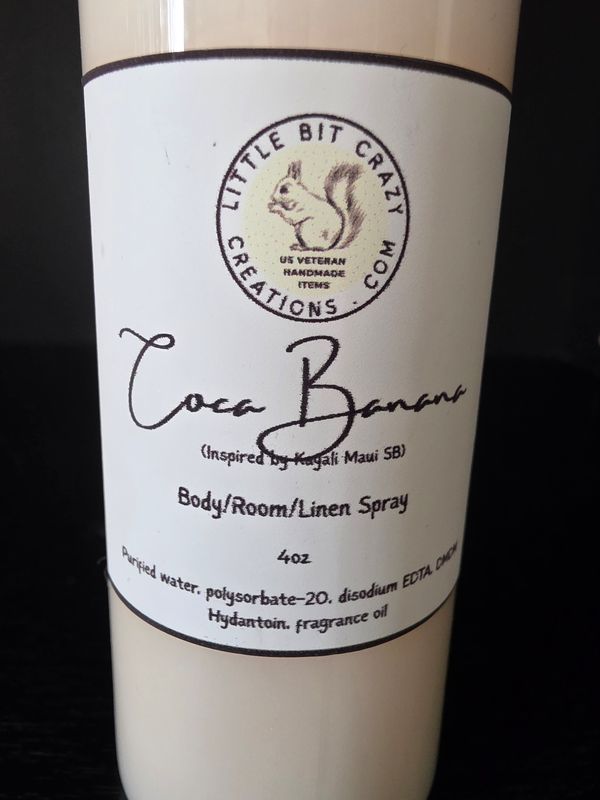 4oz COCA BANANA  Body/Room/Linen Spray