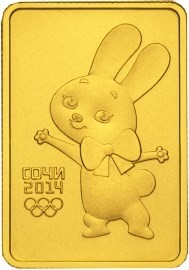 РФ. 2013. 50 рублей. СПМД. Серия: XXII Олимпийские зимние игры и XI Паралимпийские зимние игры 2014 года в г. Сочи. Зайка. 0.999 Золото. 0.25 Oz., AGW., 7.95 g. UC. Mintage: Inc.above mint >300,000 РФ. 2013. 50 рублей. СПМД. Серия: XXII Олимпийские зимние игры и XI Паралимпийские зимние игры 2014 года в г. Сочи. Зайка. 0.999 Золото. 0.25 Oz., AGW., 7.95 g. UC. Mintage: Inc.above mint >300,000