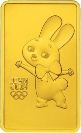 РФ. 2013. 100 рублей. СПМД. Серия: XXII Олимпийские зимние игры и XI Паралимпийские зимние игры 2014 года в г. Сочи. Зайка. 0.999 Золото. 0.5 Oz., AGW., 15.82 g. UC. Mintage: Inc.above mint <100,000 РФ. 2013. 100 рублей. СПМД. Серия: XXII Олимпийские зимние игры и XI Паралимпийские зимние игры 2014 года в г. Сочи. Зайка. 0.999 Золото. 0.5 Oz., AGW., 15.82 g. UC. Mintage: Inc.above mint <100,000