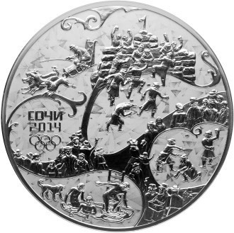 РФ. 2014. 100 рублей. СПМД. Серия: XXII Олимпийские зимние игры и XI Паралимпийские зимние игры 2014 в г. Сочи. Русская зима #4. 0.925 Серебро 32.1543 Oz., ASW., 1083.74 g. Proof-like. Mintage: 1,200 РФ. 2014. 100 рублей. СПМД. Серия: XXII Олимпийские зимние игры и XI Паралимпийские зимние игры 2014 в г. Сочи. Русская зима #4. 0.925 Серебро 32.1543 Oz., ASW., 1083.74 g. Proof-like. Mintage: 1,200