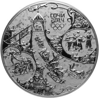 РФ. 2014. 100 рублей. СПМД. Серия: XXII Олимпийские зимние игры и XI Паралимпийские зимние игры 2014 в г. Сочи. Русская зима #3. 0.925 Серебро 32.1543 Oz., ASW., 1083.74 g. Proof-like. Mintage: 1,200 РФ. 2014. 100 рублей. СПМД. Серия: XXII Олимпийские зимние игры и XI Паралимпийские зимние игры 2014 в г. Сочи. Русская зима #3. 0.925 Серебро 32.1543 Oz., ASW., 1083.74 g. Proof-like. Mintage: 1,200