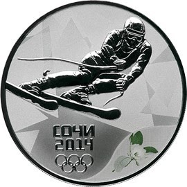 РФ. 2014. 3 рубля. СПМД. Серия: XXII Олимпийские зимние игры и XI Паралимпийские зимние игры 2014 года в г. Сочи. Горные лыжи. 0.925 Серебро 1.00 Oz, ASW., 33.94 g. PROOF. Mintage: 35,000 РФ. 2014. 3 рубля. СПМД. Серия: XXII Олимпийские зимние игры и XI Паралимпийские зимние игры 2014 года в г. Сочи. Горные лыжи. 0.925 Серебро 1.00 Oz, ASW., 33.94 g. PROOF. Mintage: 35,000
