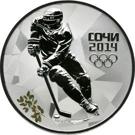 РФ. 2014. 3 рубля. СПМД. Серия: XXII Олимпийские зимние игры и XI Паралимпийские зимние игры 2014 года в г. Сочи. Хоккей. 0.925 Серебро 1.00 Oz, ASW., 33.94 g. PROOF. Mintage: 35,000 РФ. 2014. 3 рубля. СПМД. Серия: XXII Олимпийские зимние игры и XI Паралимпийские зимние игры 2014 года в г. Сочи. Хоккей. 0.925 Серебро 1.00 Oz, ASW., 33.94 g. PROOF. Mintage: 35,000