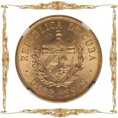 Cuba. 10 pesos. Gold.