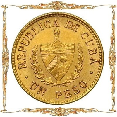 Cuba. 1 peso. Gold. Circulation and Commemorative coins.