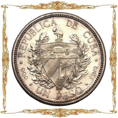 Cuba. 1 peso. Silver. Commemorative and circulation coins.