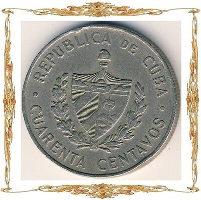 Cuba. 40 centavos. Commemorative coins.