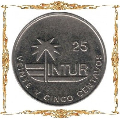 Cuba. 25 centavos INTUR. Circulation coins.