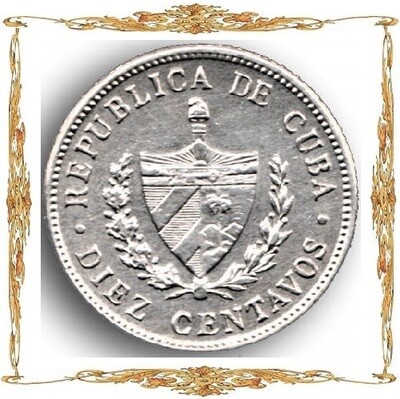 Cuba. 10 centavos. Silver. Commemorative and circulation coins.