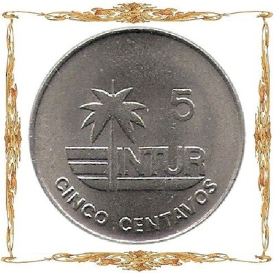 Cuba. 5 centavos INTUR. Circulation coins.