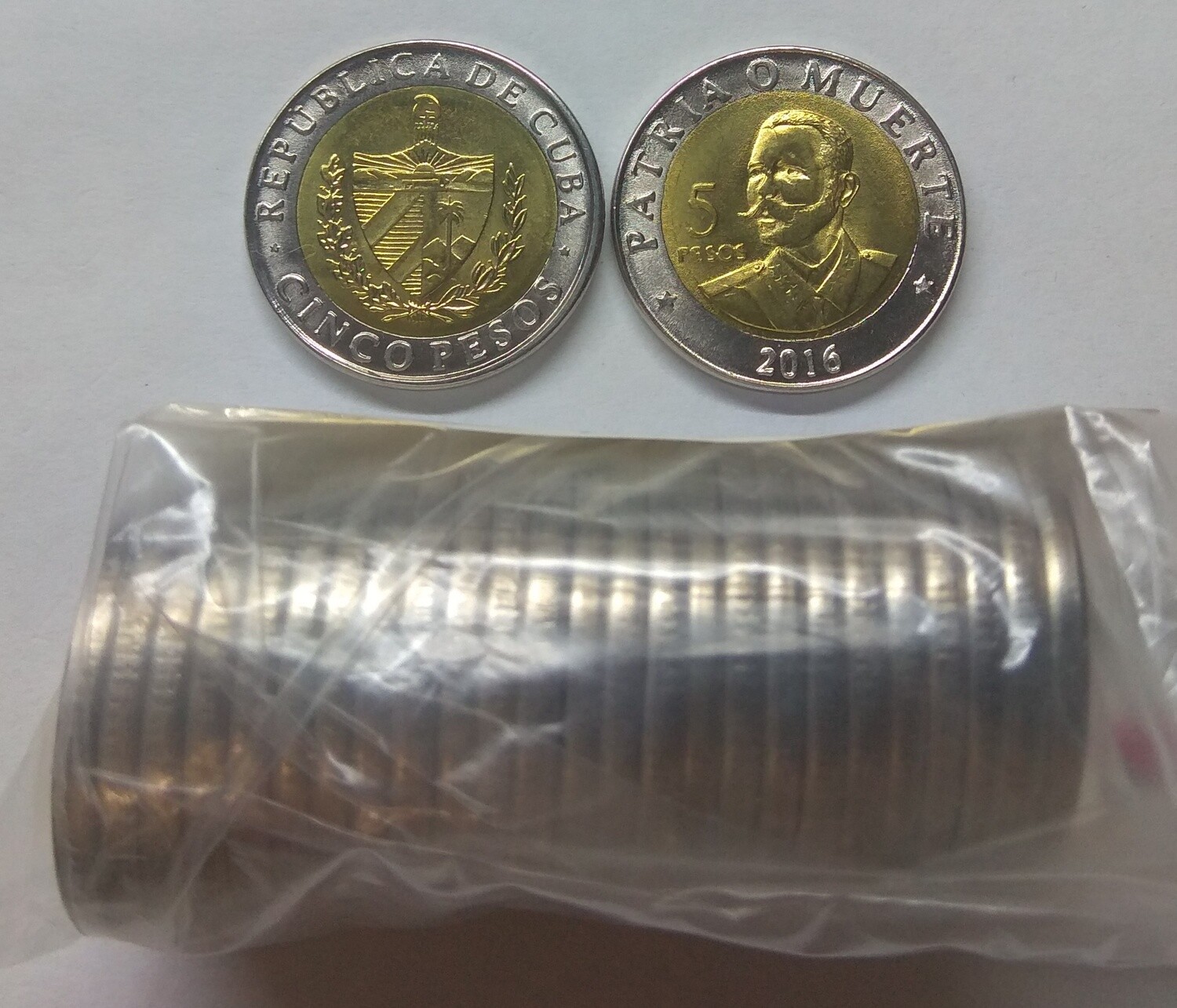Cuba. 2016. 5 pesos - roll of 25 coins. 120th Anniversary - Death of Antonio Maceo. Type: 2016. Bi-Metallic (Ni-Steel + Brass - Steel) 4.520 g. UC#112. UNC