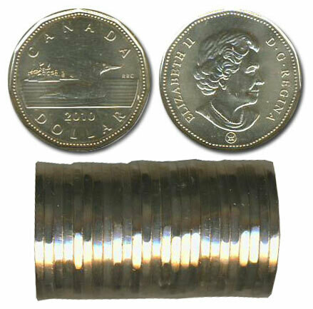Канада. Елизавета II. 2010. 1 доллар - ролл из 25 монет. Селезень. Логотип RCM. Ni-Cu. KM#. UNC