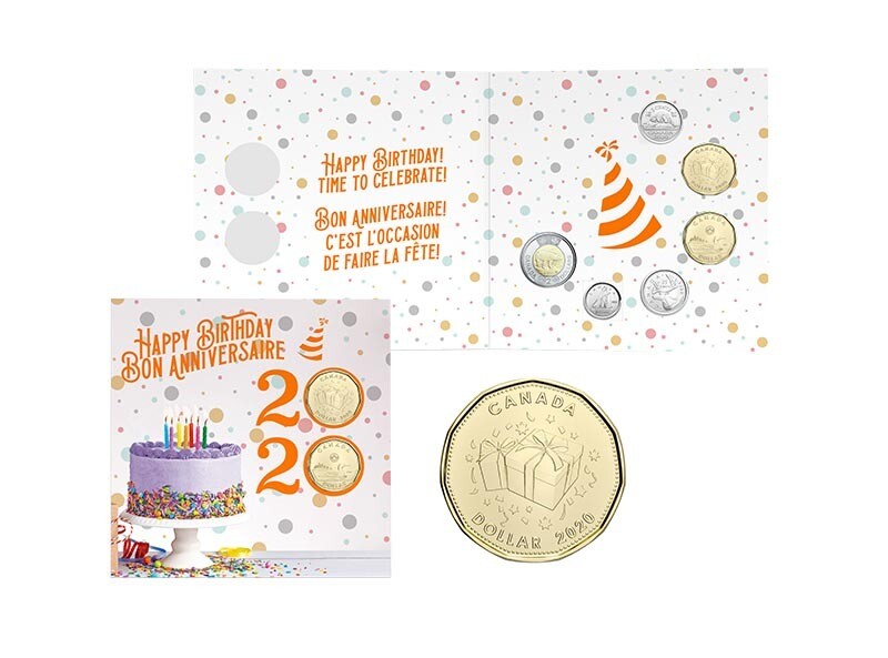 Канада. Елизавета II. 2020. 1 доллар. Набор монет. Серия: Подарок на День Рождения! #16. KM# UNC. В подарочной упаковке.