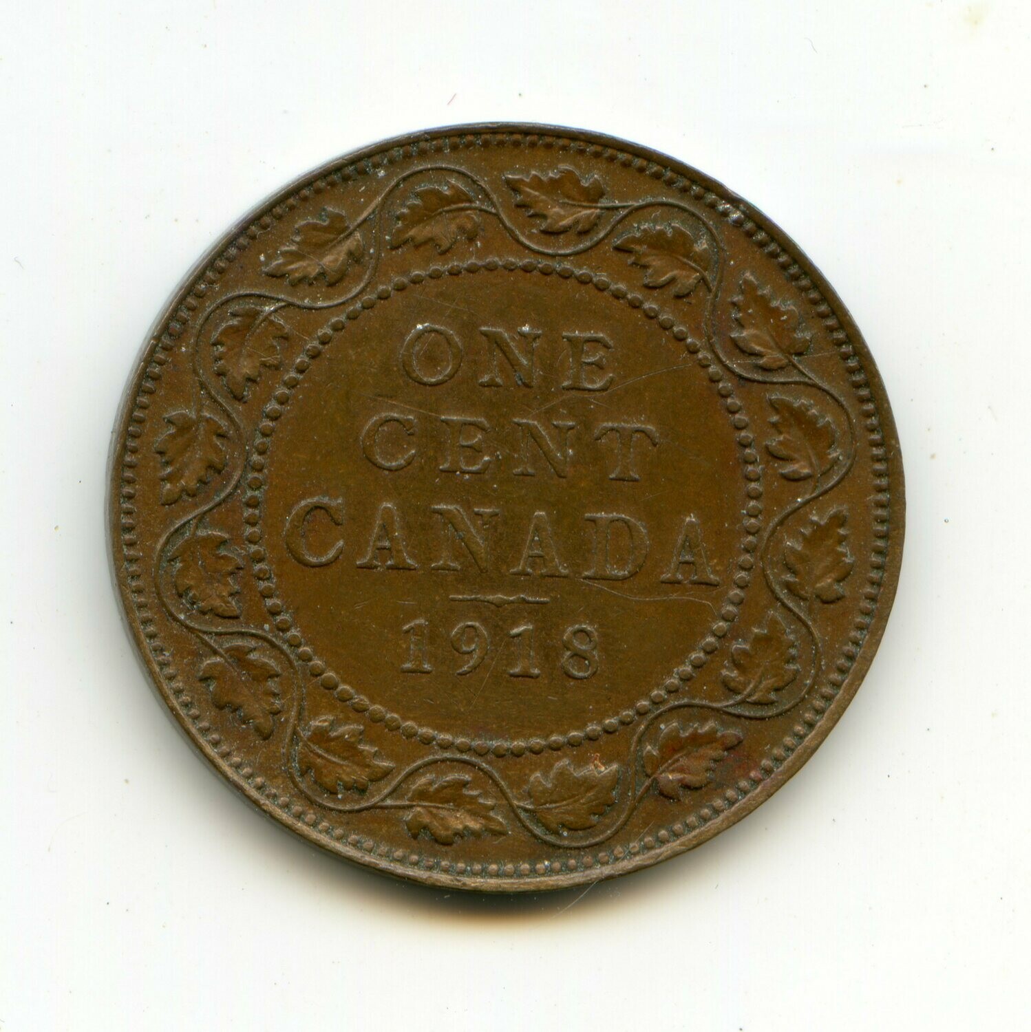 Канада. Георг V. 1918. 1 цент. Cu. 5.67 g. XF Note: Obv.: шт.1. Rev.:шт.8