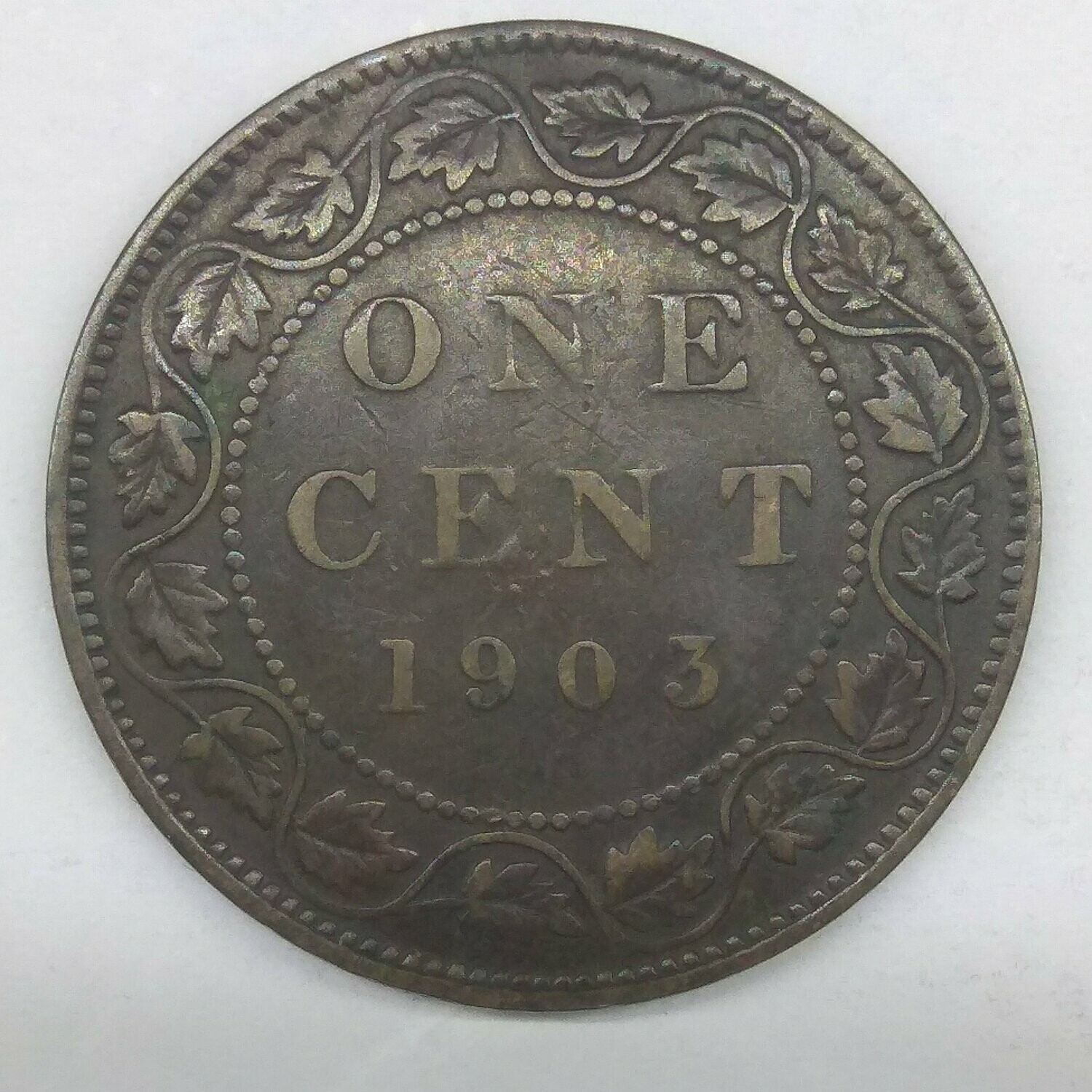 Канада. Эдуард VII. 1903. 1 цент. Cu. 5.67 g. VF Note: Obv.: шт.1. Rev.:шт.2