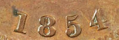 Канада. Токен Банка Верхней Канады. 1854. Один пенни. HM. Cu. 16.0 g. AU. Note: Соосность 180°. Obv.: шт.1. - Цифра Канада. Токен Банка Верхней Канады. 1854. Один пенни. HM. Cu. 16.0 g. AU. Note: Соосность 180°. Obv.: шт.1. - Цифра