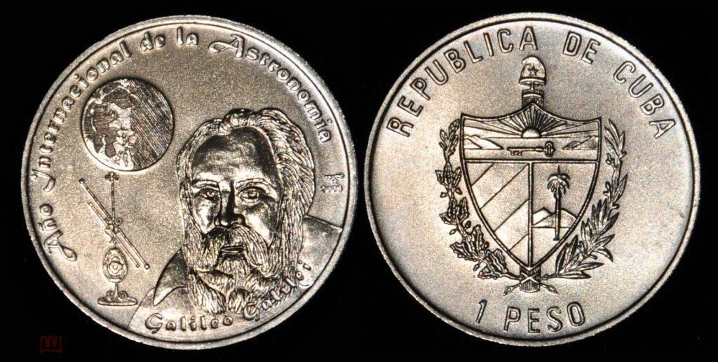Cuba. 2009. 1 peso. Galileo. Cu-Ni. KM#. BU. aUNC Cuba. 2009. 1 peso. Galileo. Cu-Ni. KM#. BU. aUNC