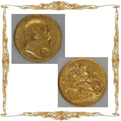 Монеты Канады. Эдвард VII. Соверен. Au. Циркуляционные монеты.