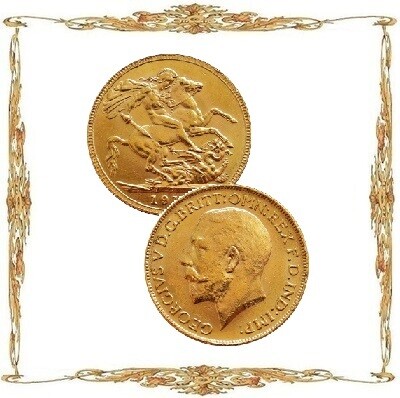 Монеты Канады. Георг V. Соверен. Au. Циркуляционные монеты.
