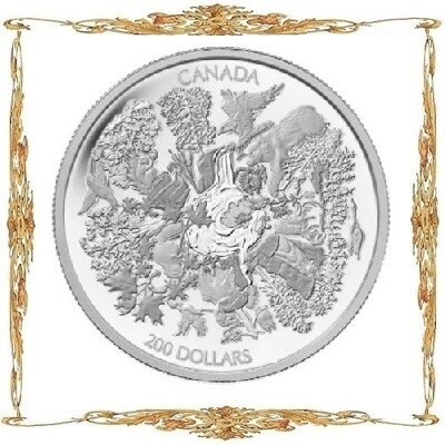 Монеты Канады. Елизавета II. $200. Серебро. Инвестиционные и памятные монеты.