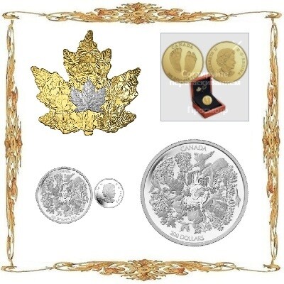Монеты Канады. Елизавета II. $200. Инвестиционные и памятные монеты.
