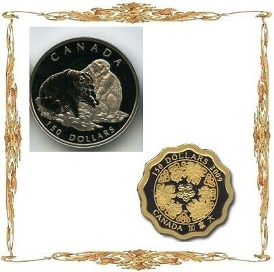 Монеты Канады. Елизавета II. $150. Pt, Au. Инвестиционные и памятные монеты.