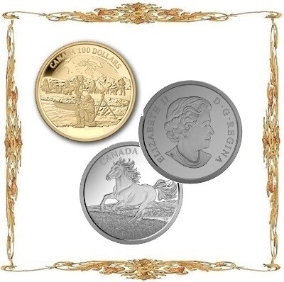 Монеты Канады. Елизавета II. $100. Инвестиционные и памятные монеты.