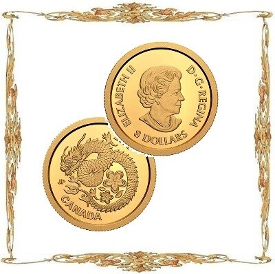 Монеты Канады. Елизавета II. $8. Золото. Инвестиционные и памятные монеты.