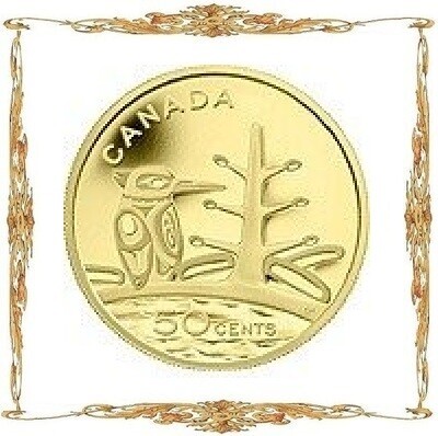 Монеты Канады. 50 ¢. Золото. Коллекционные монеты.