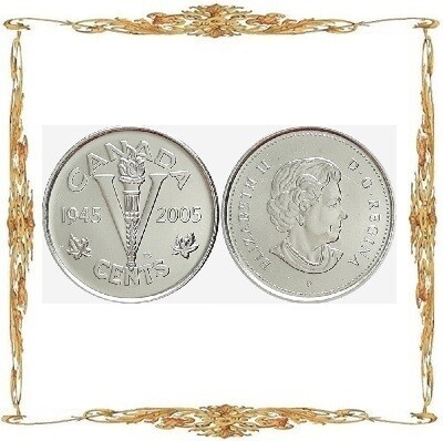 Монеты Канады. 5 ¢. Медь, бронза. Коллекционные монеты.