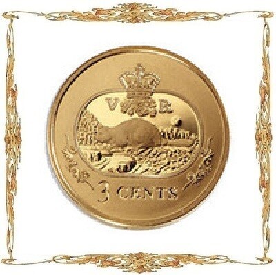Монеты Канады. 3 ¢. Золото. Коллекционные монеты.
