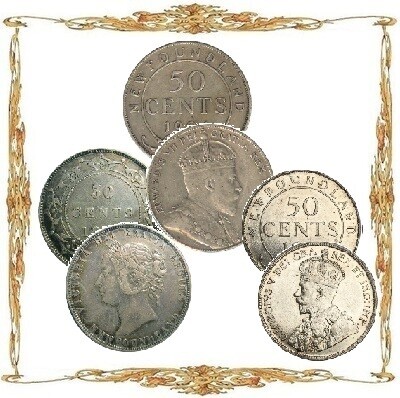 Монеты Канады. Провинция Ньюфаундленде. 50¢. Серебро. Циркуляционные монеты.