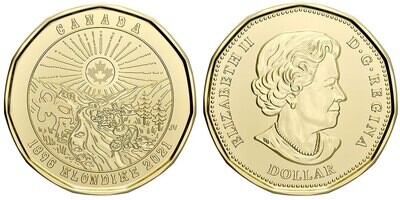 Канада. Елизавета II. 2021. 1 доллар. 1896-2021. 125 лет Золотой лихорадке. Ni-Cu. 7.0 g., KM#. UNC