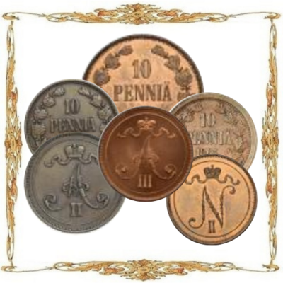 Российская Империя. (1700-1917). 10 пенни. Медь. Циркуляционные монеты.