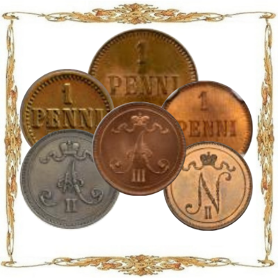 Российская Империя. (1700-1917). 1 пенни. Медь. Циркуляционные монеты.